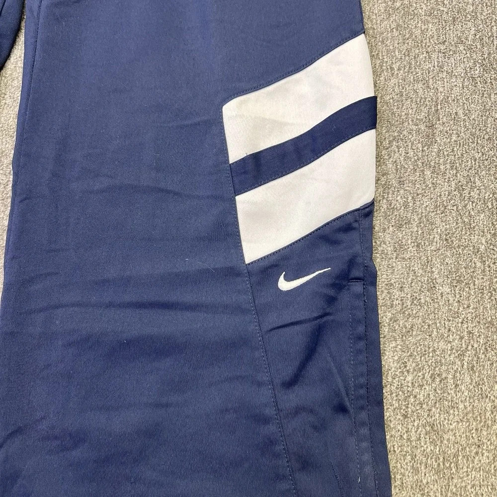 Vintage‎ Nike Track Pants Kids Large Navy Blue Y2K Performance Fleece (024)